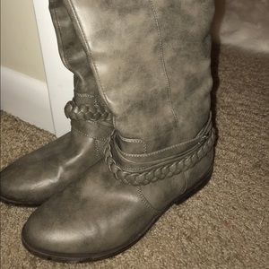 Grey Riding Boots